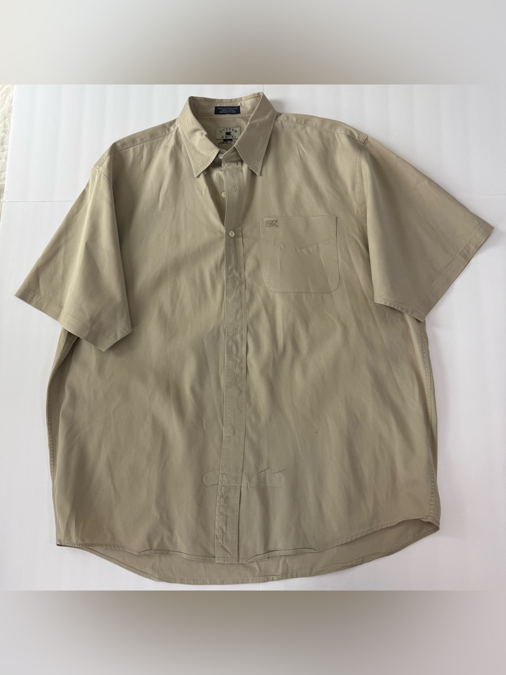 Cutter & Buck XL Men's Short-Sleeve Button-Down Shirt - Khaki